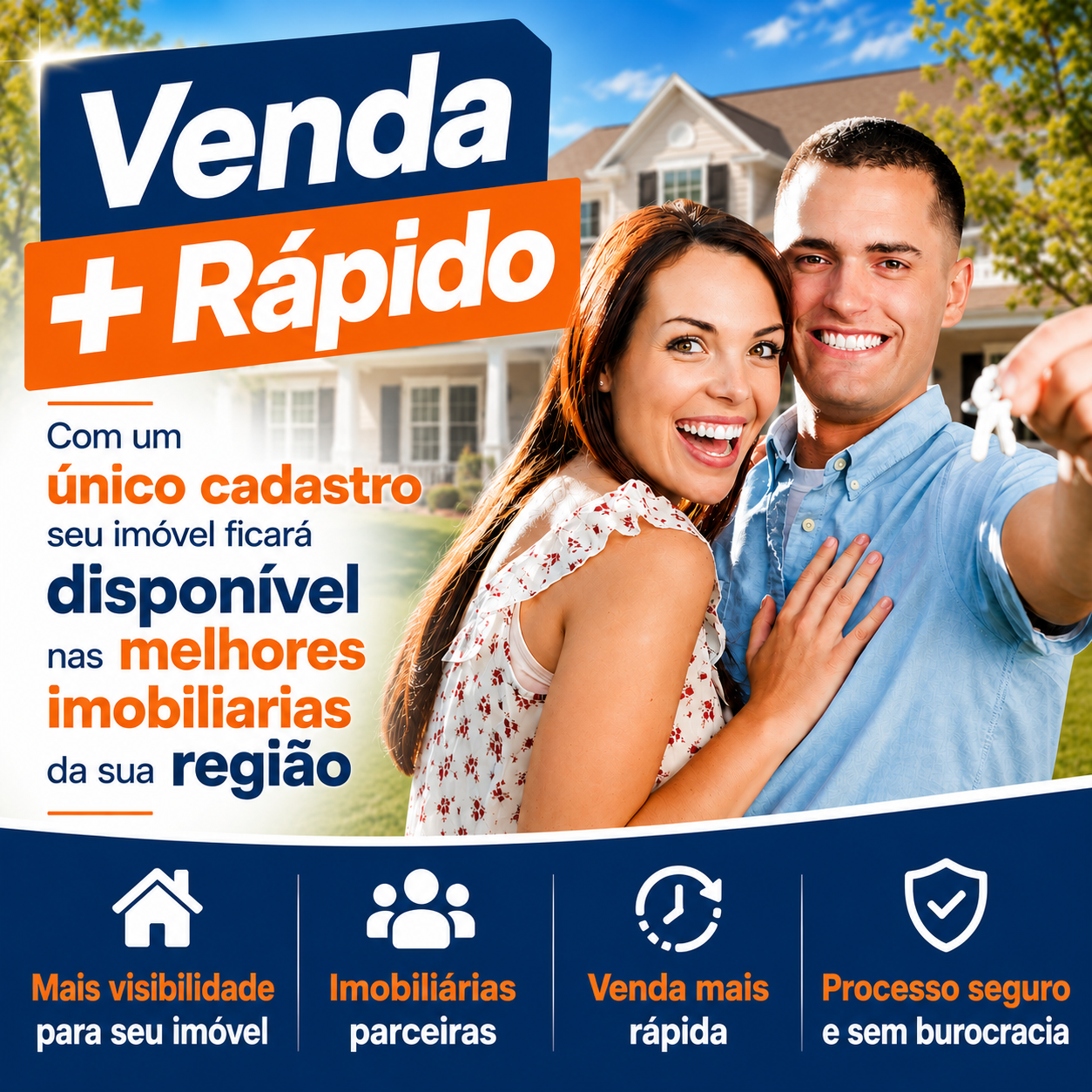 Venda seu imóvel mais rápido com um único cadastro